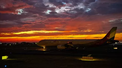 제주공항 노을