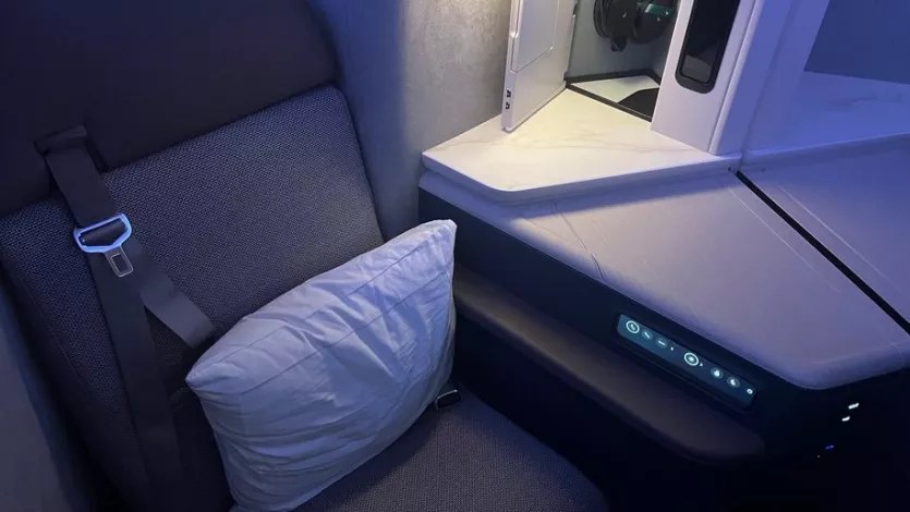 The new Cathay Pacific premium economy seat (credit Julian Gregory)