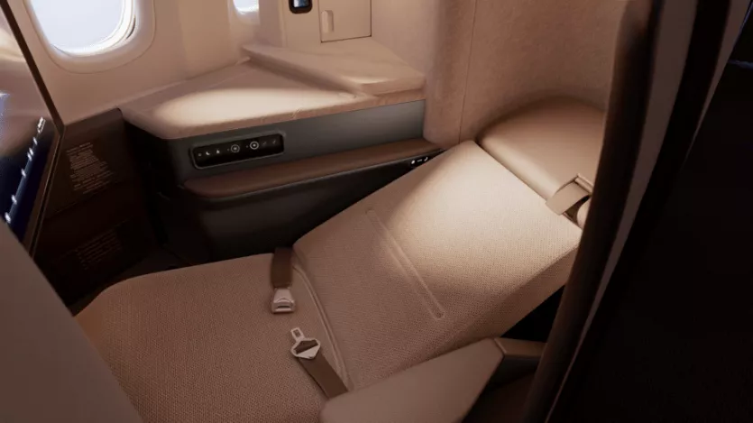 The new Cathay Pacific premium economy seat (credit Julian Gregory)