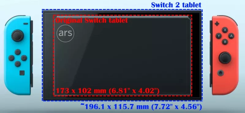 닌텐도 스위치 1세대와 2세대 크기 추정 이미지