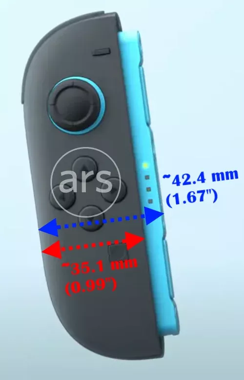 닌텐도 스위치 2 조이콘 크기 추정 이미지