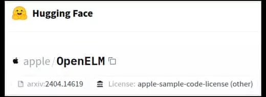 허깅페이스에 올라온 애플 OpenELM 페이지입니다.