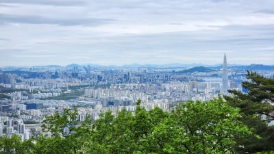 남한산성에서 본 잠실방향