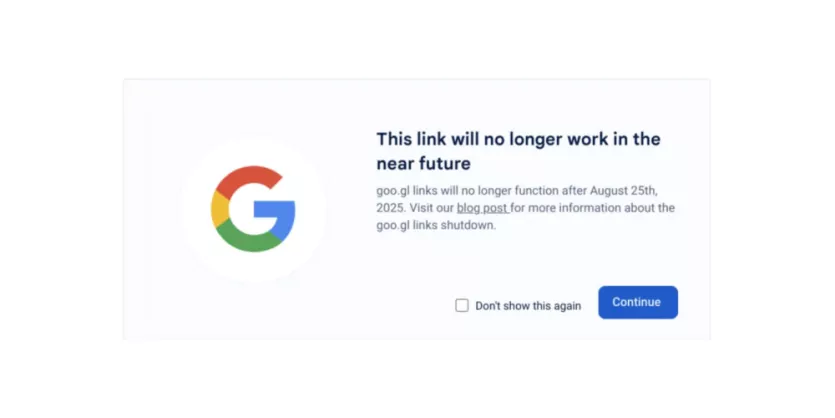 goo.gl 서비스 종료 안내 화면 이미지입니다.